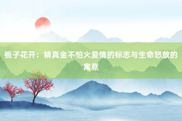 栀子花开：精真金不怕火爱情的标志与生命怒放的寓意